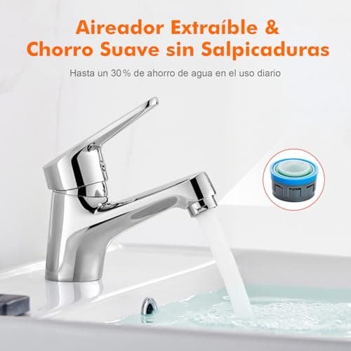 Detalle de Ibergrif M11050 grifo monomando 3/8″ para lavabo 🚰