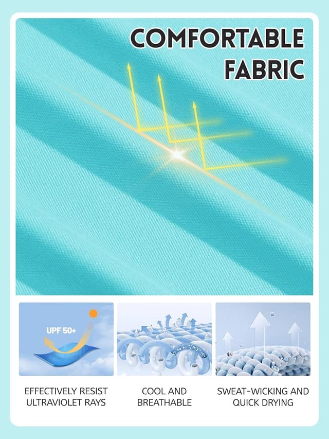 Detalle 1 de TACVASEN women’s long sleeve UV sun protection top (UPF 50+)