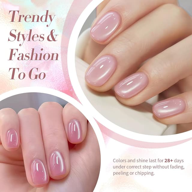 Thumbnail 3 de Born Pretty Jelly Nude Rosa UV Nagellack 4er-Set 💅