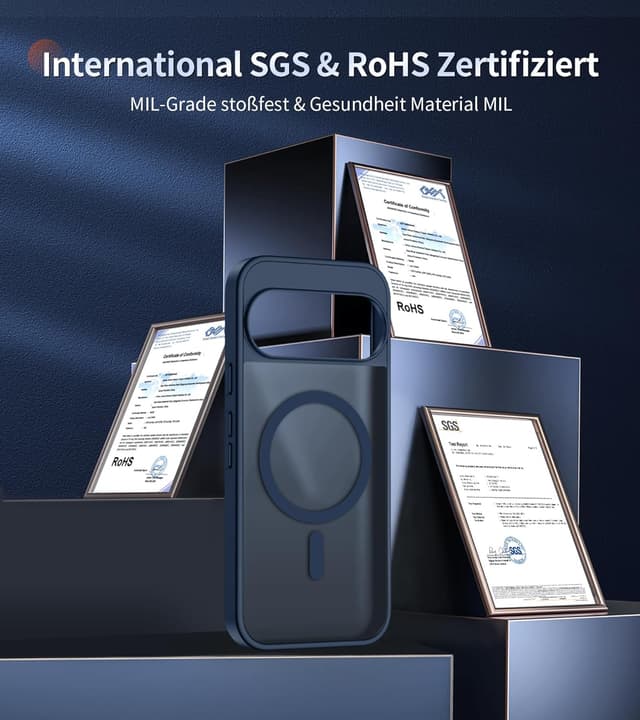 Detalle de Opkiegrn MagSafe-compatible case for Google Pixel 10/10 Pro/9/9 Pro with 2 HD screen protectors (dark blue)