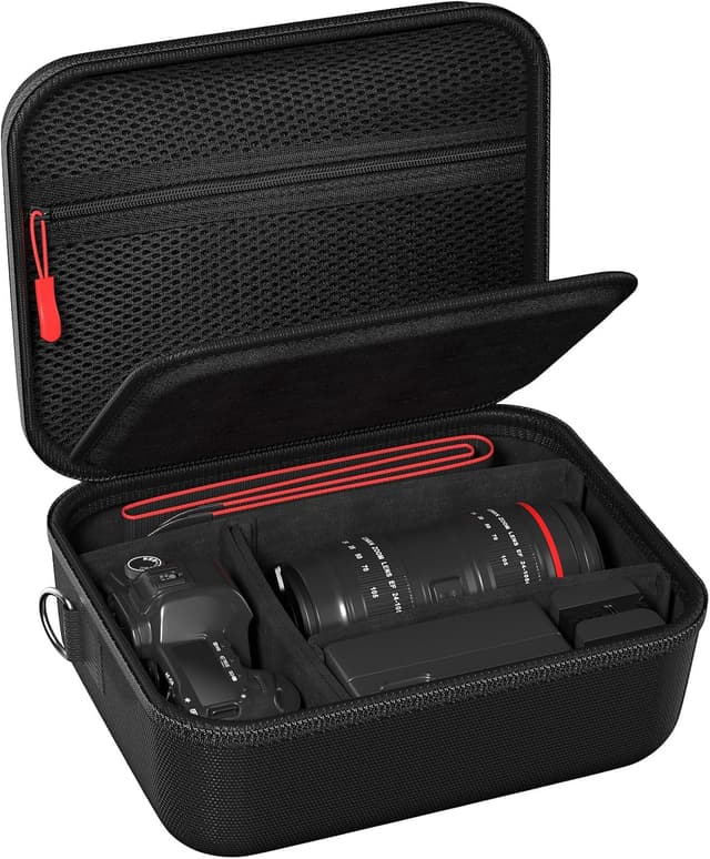 Detalle de ProCase Kameratasche für Canon EOS 2000D/250D, EOS R10/R7 & weitere DSLR/Spiegellose – Schwarz