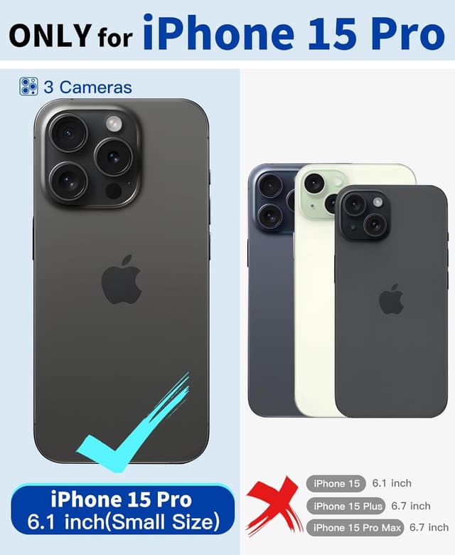 Detalle 2 de Beeasy Robust Series Waterproof Case for iPhone 15 Pro (6.1-inch) with Built-in Screen Protector