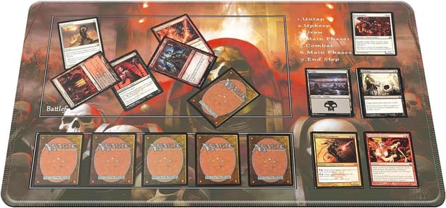 Detalle de MTG TCG tappetino da gioco 24” x 14” con bordi cuciti, stampa HD e custodia (Style 7)
