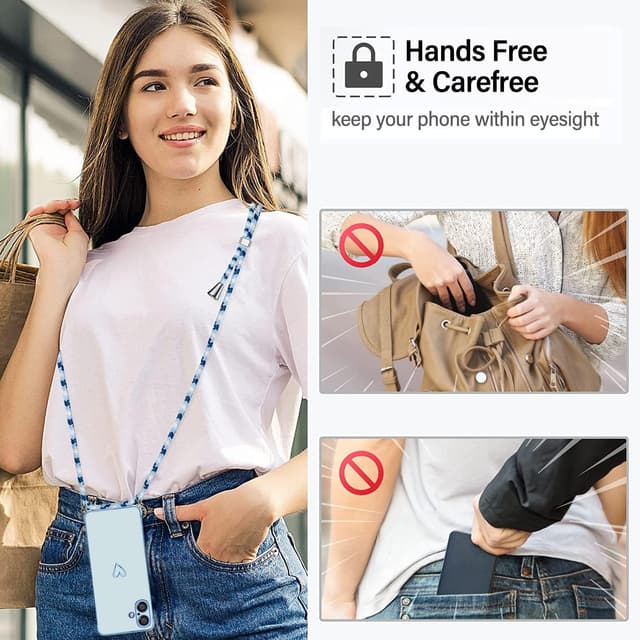 Thumbnail 6 de E-Lush Handyhülle iPhone 16 Plus mit Band Blau