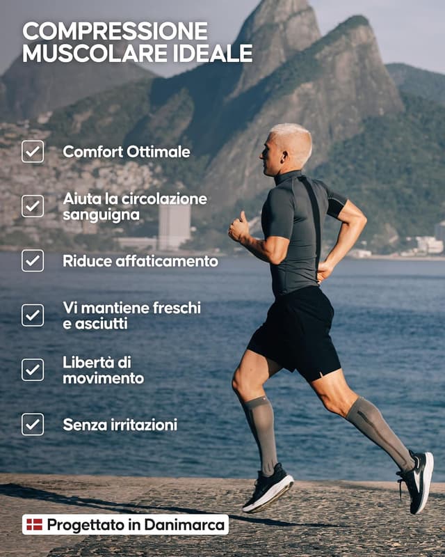 Detalle de DANISH ENDURANCE Maglia Compressione Uomo (2 Pezzi) a maniche corte, traspirante quick-dry per palestra, running e ciclismo