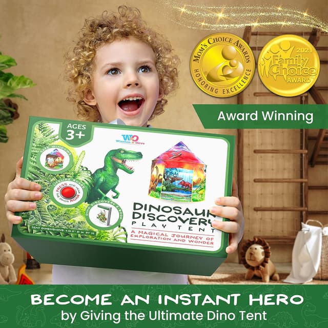 Thumbnail 5 de W&O Dinosaur Discovery Play Tent with Roar Button