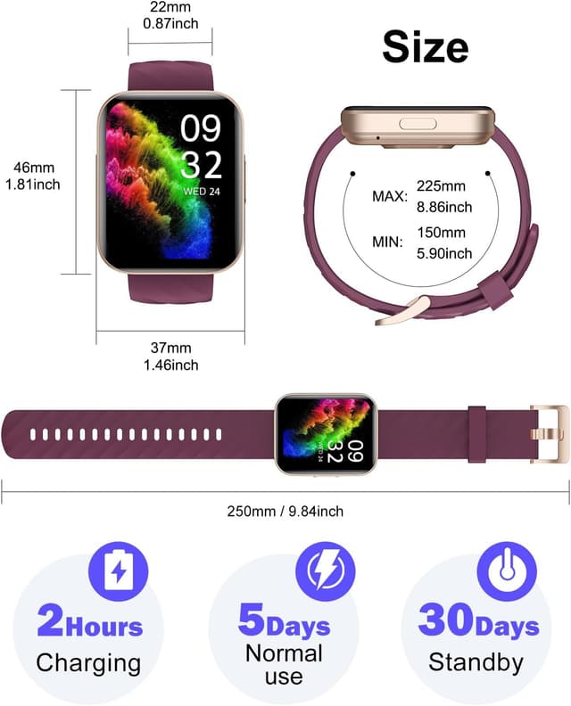 Thumbnail 6 de Dakofied Smartwatch donna con chiamate Bluetooth e cardiofrequenzimetro
