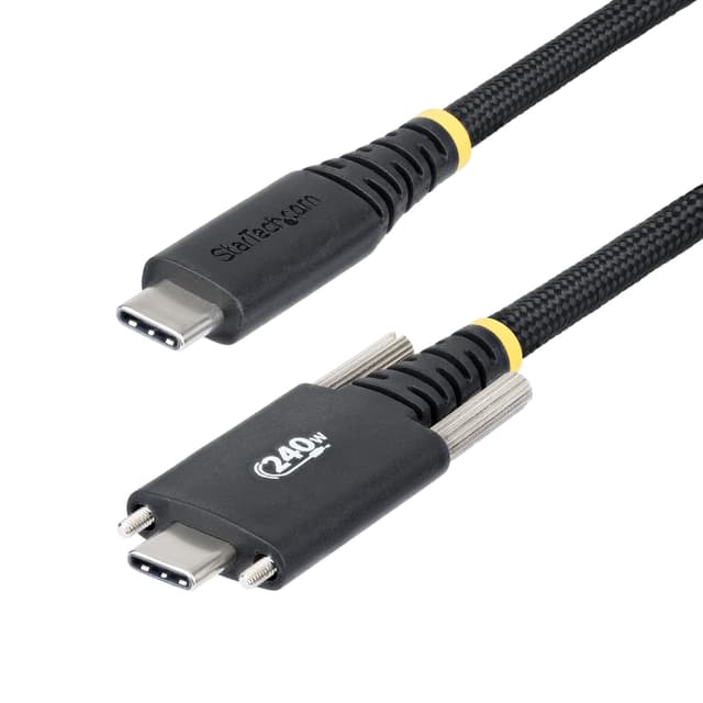 Detalle de StarTech.com 10ft (3m) USB-C Charging Cable with Side Screw Locking, 240W (5A) PD EPR, USB-IF Certified