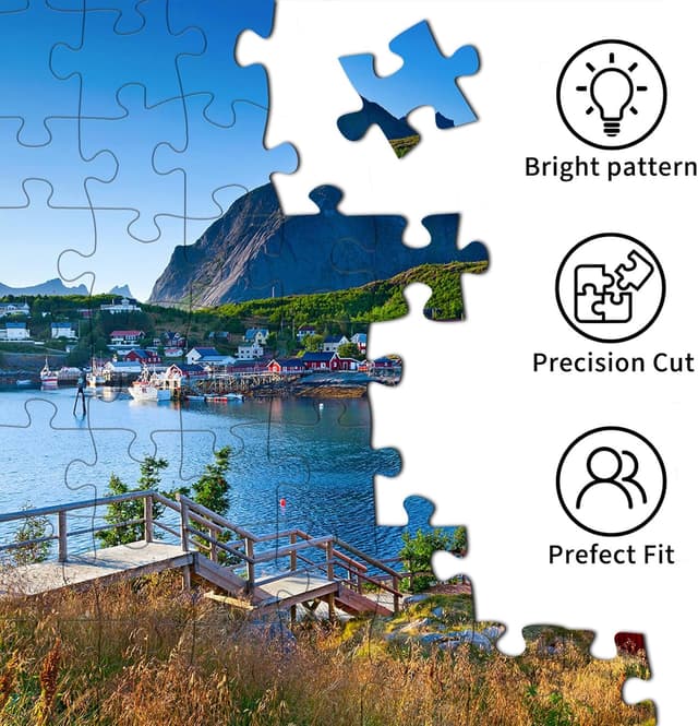 Thumbnail 5 de HUADADA Puzzle 1000 Teile Norwegen Lofoten