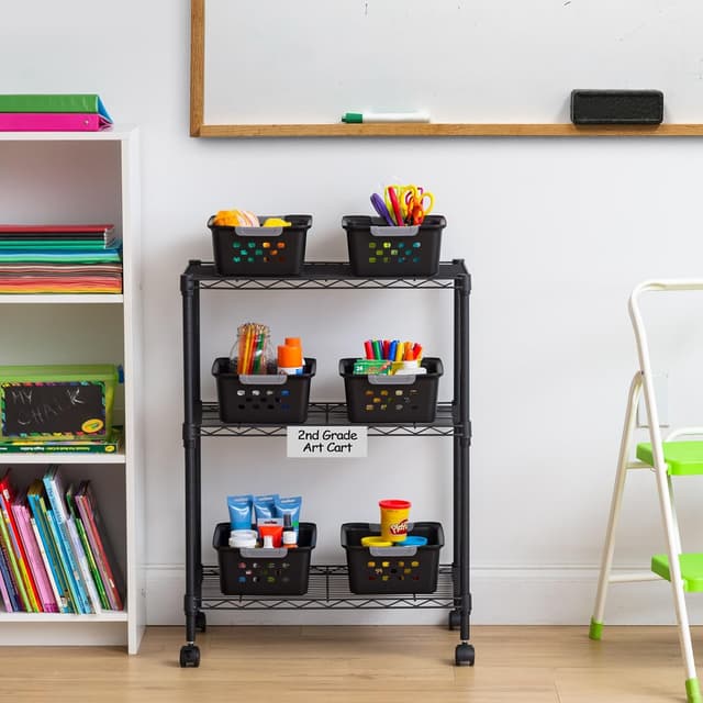 Thumbnail 5 de Iris Ohyama Panier d'étagère, Plastique, Noir, 5L, Lot de 6