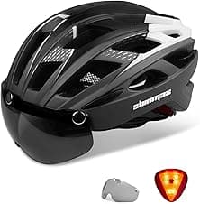 Imagen de Shinmax NR-096 casco bici ultraleggero con visiera e luce en OfertitasTOP