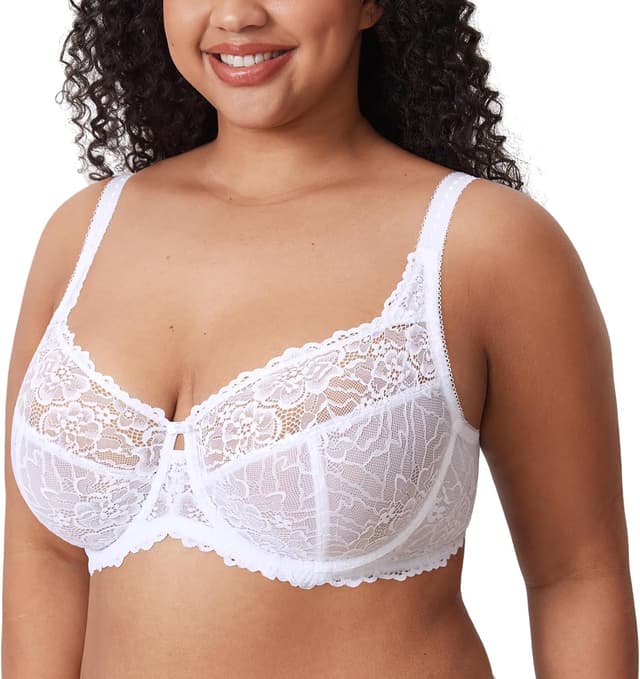 Detalle de DELIMIRA Damen Minimizer-BH in großen Größen (ohne Polster) mit Vollschalen und Spitze