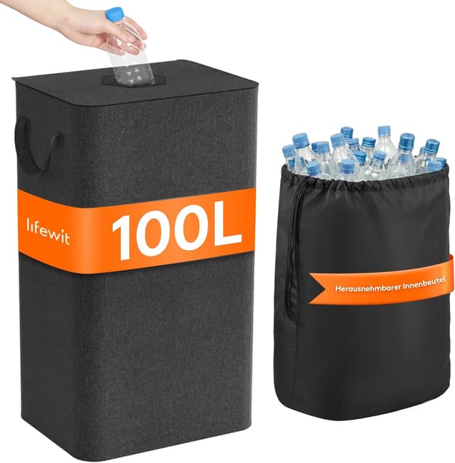 Detalle de Lifewit Pfandflaschen Sammelbehälter 100L