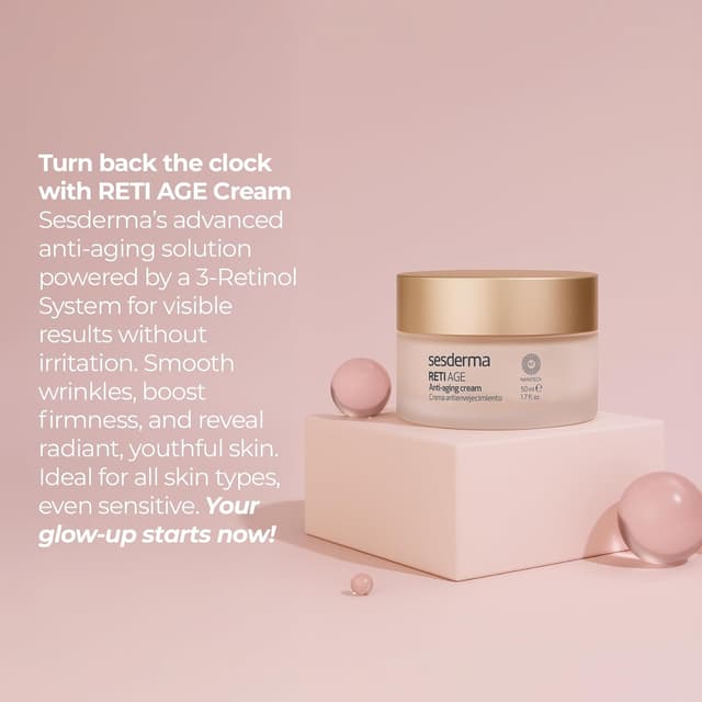 Detalle 1 de SESDERMA Retiage Crème faciale 3-Retinol System – anti-âge, rides et fermeté, 50 ml