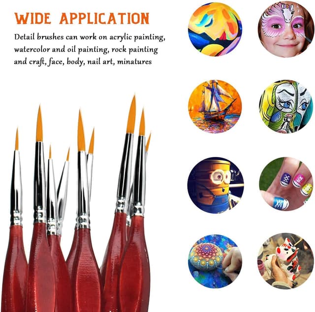 Detalle de Detail Paint Brush Set 9pcs for fine work