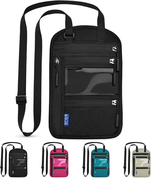 Detalle de CORYIN Travel neck wallet RFID 5 pockets