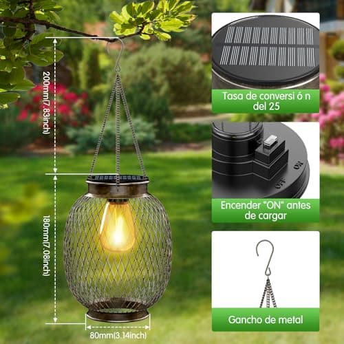 Detalle de Farolillos Solares Collasis IP65 para Jardín 💡 (2 Piezas)