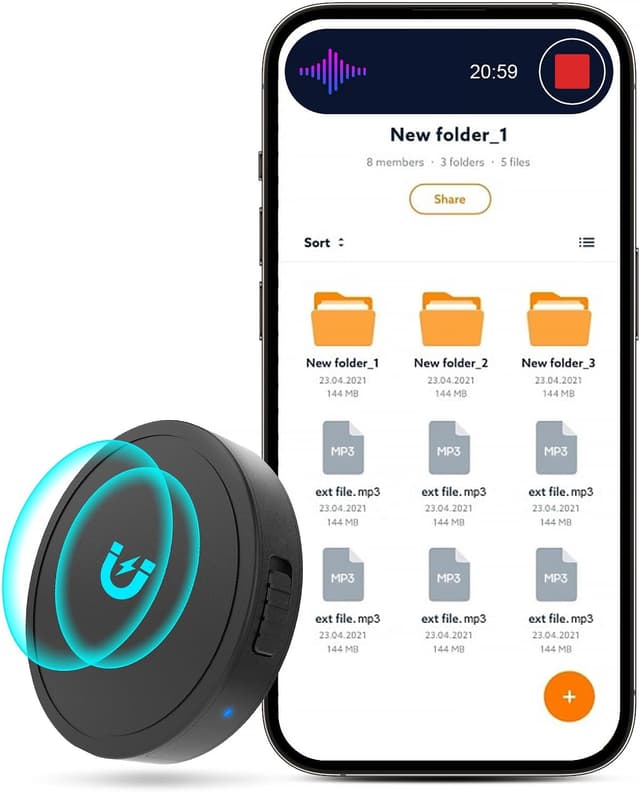 Detalle de Nanezan NZ007 128GB Magnetic Voice Activated Recorder (MP3) with USB‑C