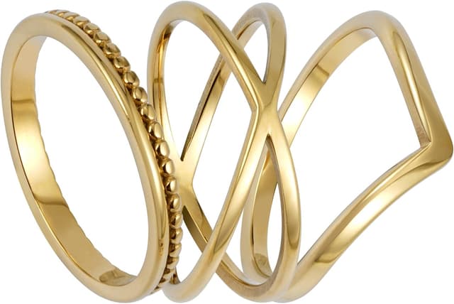 Thumbnail 6 de Lot de bagues femme BONNYBIRD en acier inoxydable 316L — set argent résistant à l’eau