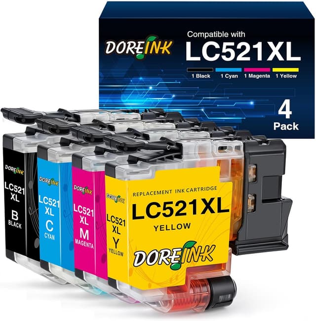 Imagen de DOREINK LC521 Patronen für Brother LC521 DCP-J1260W–4er Pack en OfertitasTOP