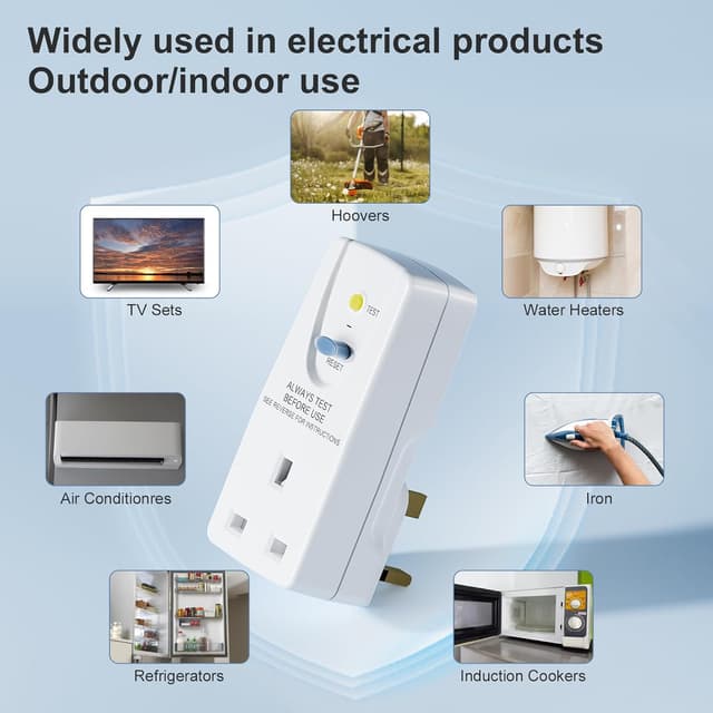 Detalle de EXNICEXI RCD Plug Safety Adaptor 30mA
