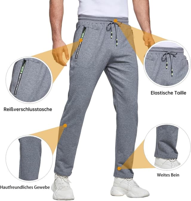 Detalle 1 de ZOXOZ Pantaloni Sportivi Uomo Cotone con Tasche Zip