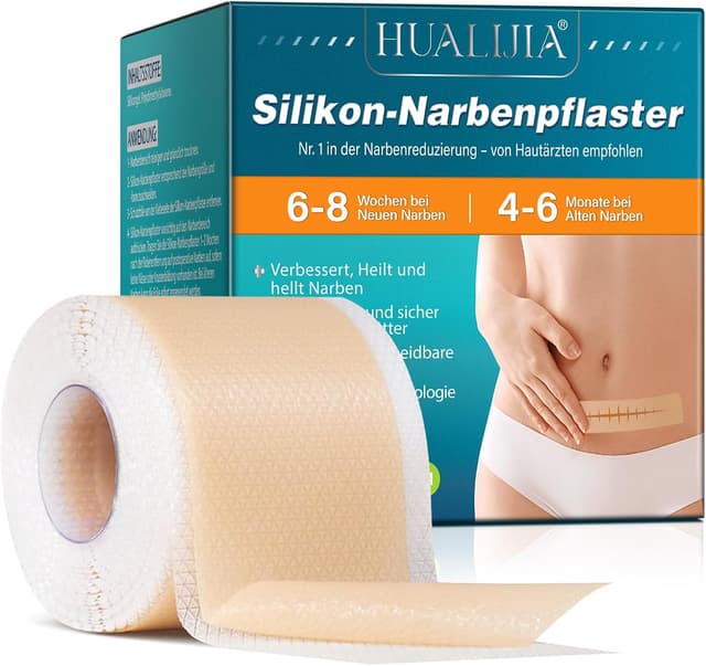 Detalle de Silikon-Narbenpflaster (4 cm x 1,9 m) – Silicone Scar Tape, hautverträglich, atmungsaktiv & wasserfest
