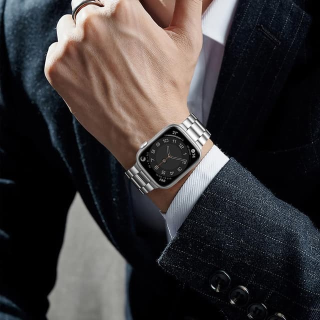 Detalle de Netolo Metal Straps stainless steel business band for Apple Watch (46mm/45mm/44mm/42mm compatible)
