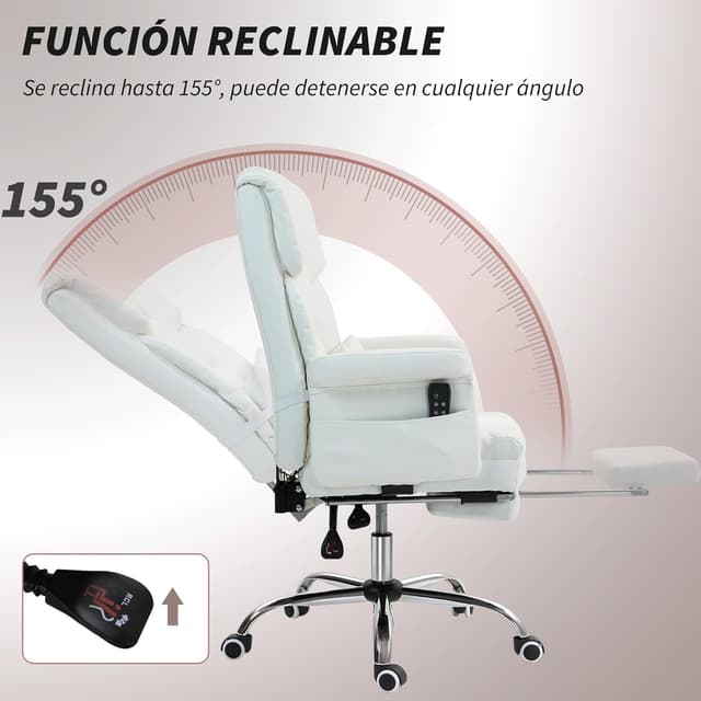 Thumbnail 5 de HOMCOM Silla de Oficina masajes 6 puntos