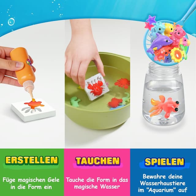 Detalle de Magic Water Elf Bastelset Kinder (ab 3 Jahren) – DIY Squishy Wasser-Gel Set mit Wasserperlen für Mädchen und Jungen