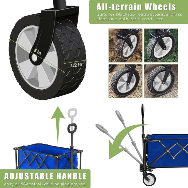 Detalle de HOFTME folding trolley wagon 100L capacity