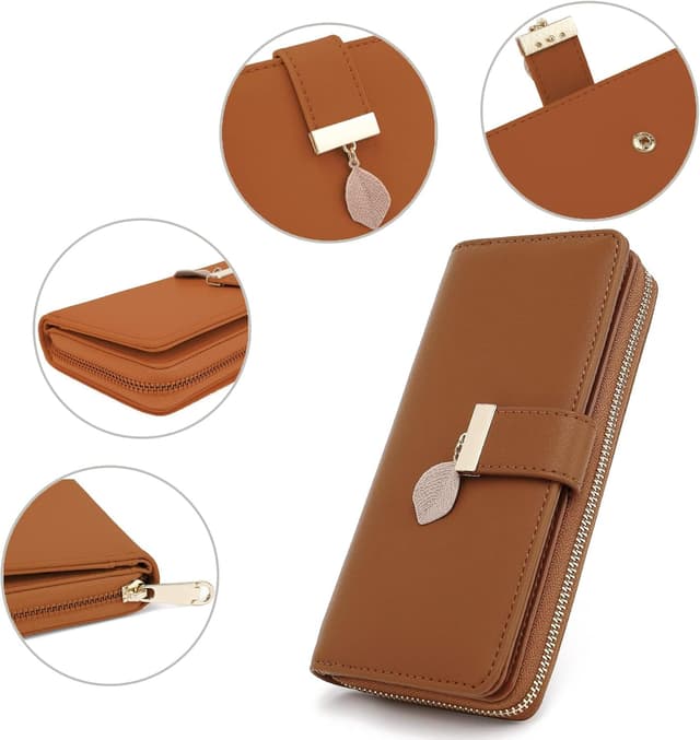 Detalle de TAN.TOMI portefeuille femme grand format 20 cm