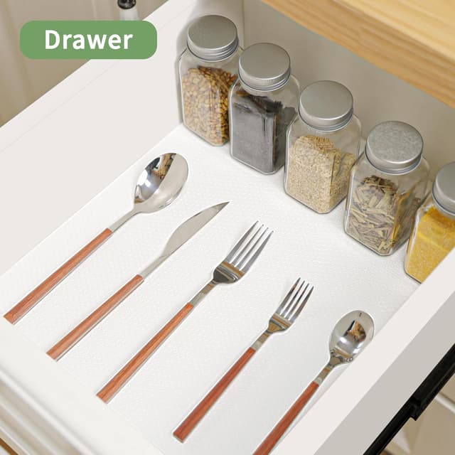 Detalle de wohomuke Shelf Liners 44.5cm x 6m non-adhesive EVA drawer & cupboard mats (white)