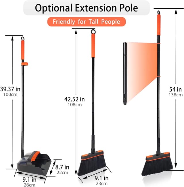 Thumbnail 1 de JEHONN Tall Dustpan and Brush Set 1m 🧹