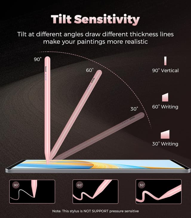 Thumbnail 6 de Stylus Pen for iPad (2018–2025) Digital iPad Pencil with Palm Rejection, Double-Tap Activation & Magnetic Attachment (Pink)