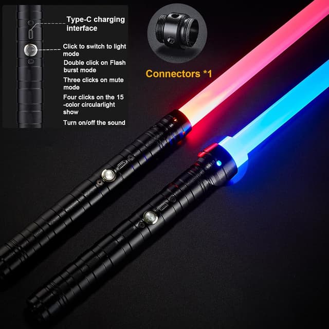 Thumbnail 6 de Yumuwind Light Sabers Adult 78.5cm 2‑Pack RGB