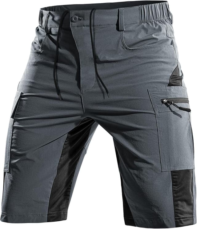 Detalle de Cycorld kurze Herren-Hose für MTB & Wandern – atmungsaktive, schnelltrocknende Bermuda Cargo Shorts
