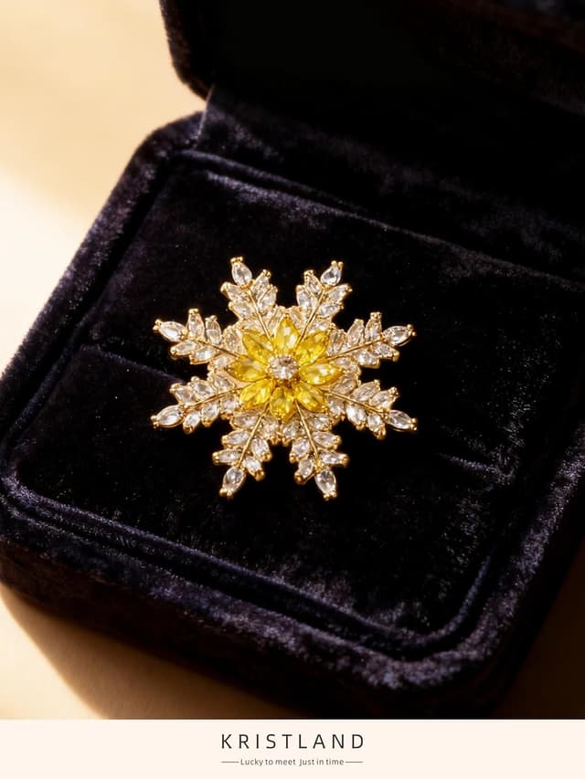 Thumbnail 5 de KristLand Schneeflocken Brosche 4,7 cm