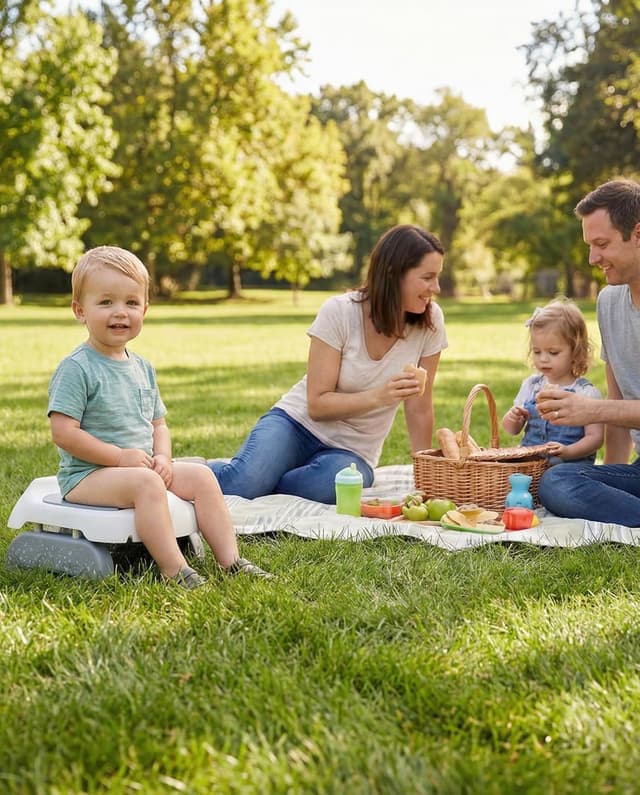 Detalle de Pote Pals Travel Potty (PU Cushioned) with 5 Disposable Liners – Grey Woodland