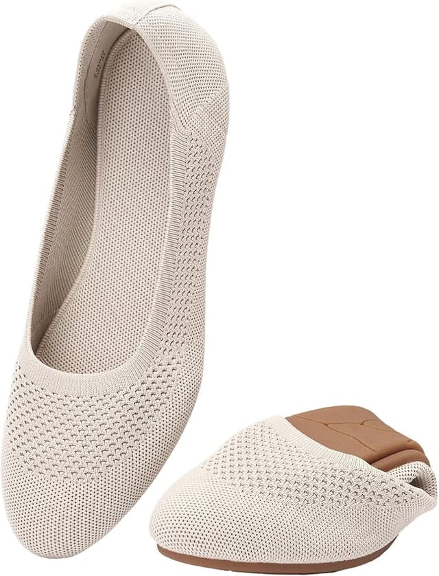 Thumbnail 6 de Puxowe Damen Strick-Ballerinas mit Rundkappe: bequeme Slip-On Flats für Spaziergänge