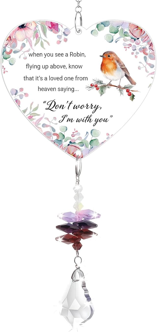 Imagen de Robin Gifts Crystal Suncatcher Memorial Ornament en OfertitasTOP