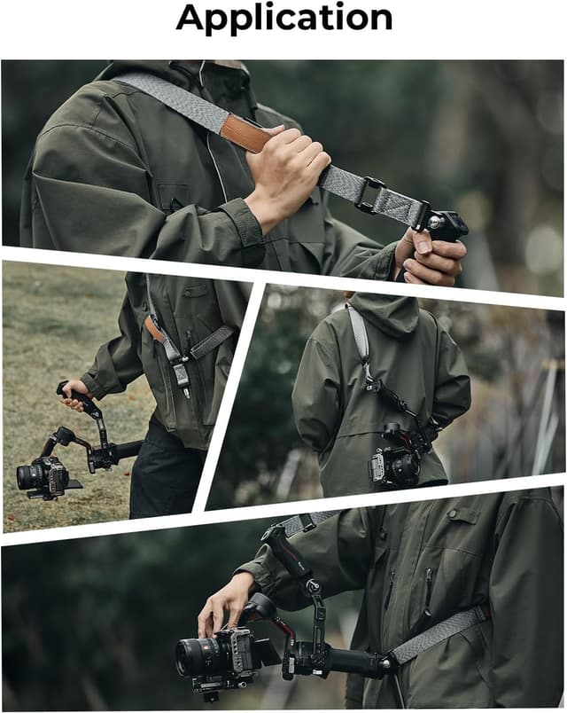 Detalle de SMALLRIG Griff Sling Handle Kit 4383B für DJI RS4/RS4 Pro/RS3/RS3 Pro/RS2 (QD-Schnellverschluss, Kaltschuh, 3/8”-16 & 1/4-20)