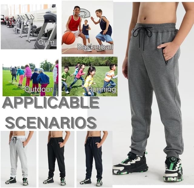 Detalle 2 de 3er-Pack Jungenhose: Jogginghose & Loose Freizeithose mit Stretch – für Herbst und Winter