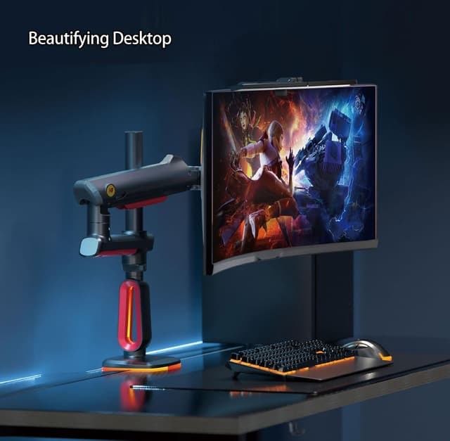 Detalle de NB Ergonomic Braccio per monitor pesante per ultrawide fino a 60" (fino a 20 kg) con VESA 75/100 mm, rosso