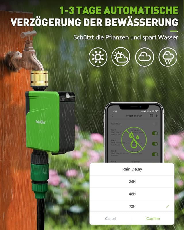 Thumbnail 6 de RAINPOINT Timer di irrigazione Bluetooth con ingresso in ottone e controllo app