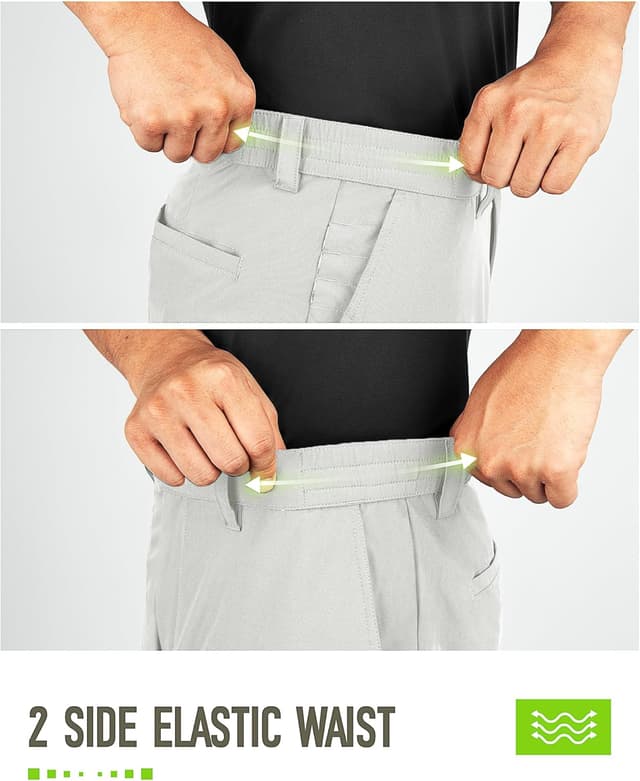 Detalle 2 de 33,000ft Men’s 9" Dry Fit Stretch Golf Shorts with UPF 50+ and Pockets