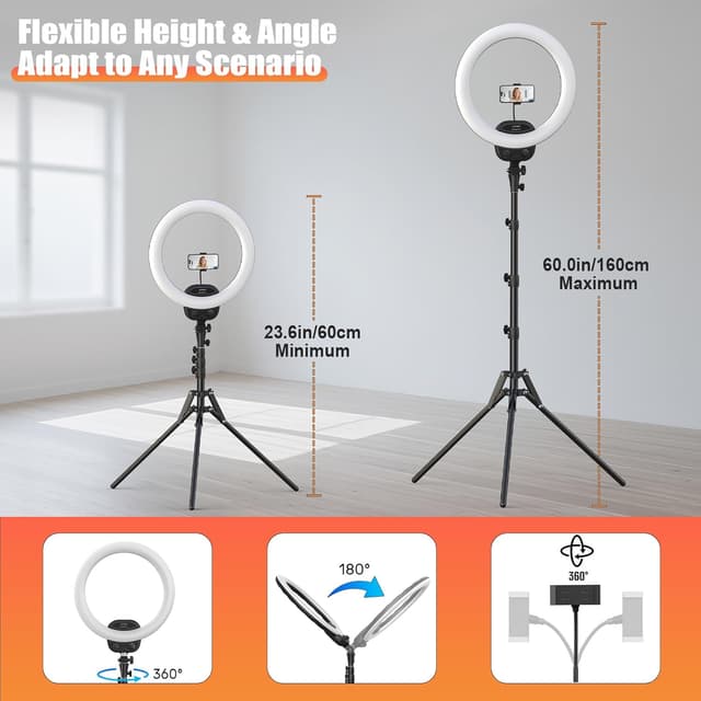 Thumbnail 2 de ALTSON 14" Ring Light 63" Tripod for Streaming