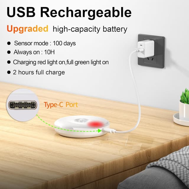 Detalle 2 de daphomeu Nachtlicht mit Bewegungsmelder, 2er-Set