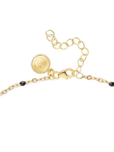 Thumbnail 4 de SINGULARU - Collar Dots L Black Enamel. Acero con Acabado Baño de Oro de 18Kt. Cadena de Largo Ajustable 40 cm. Joyas para Mujer