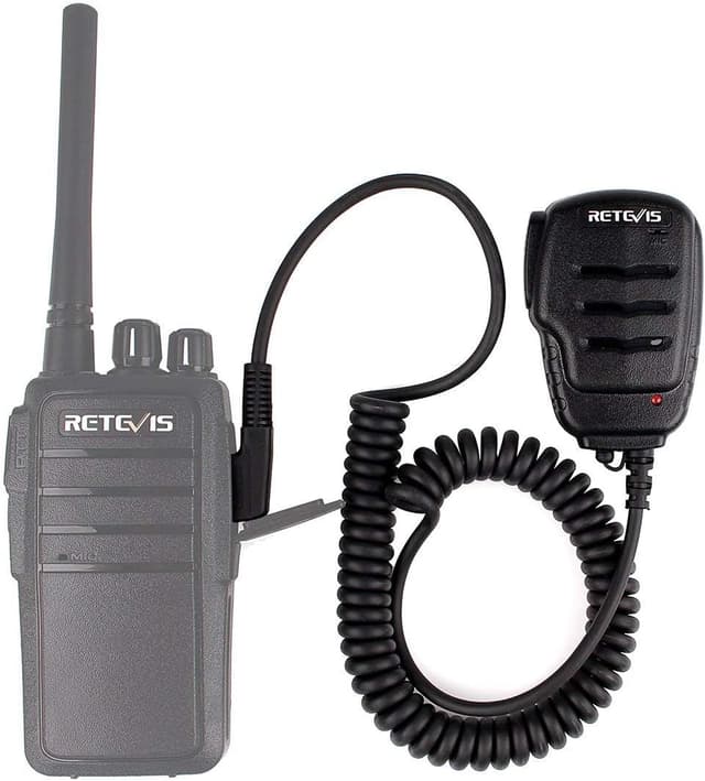 Detalle de Retevis RS111 altoparlante microfono 2 pin con microfono a distanza per walkie talkie compatibili